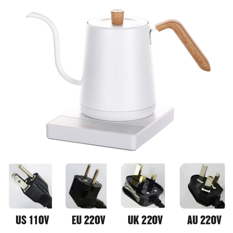 CaféCraft Electric Gooseneck Kettle – Smart 800ml Pour-Over Pot with Fast Heating & Temp Control