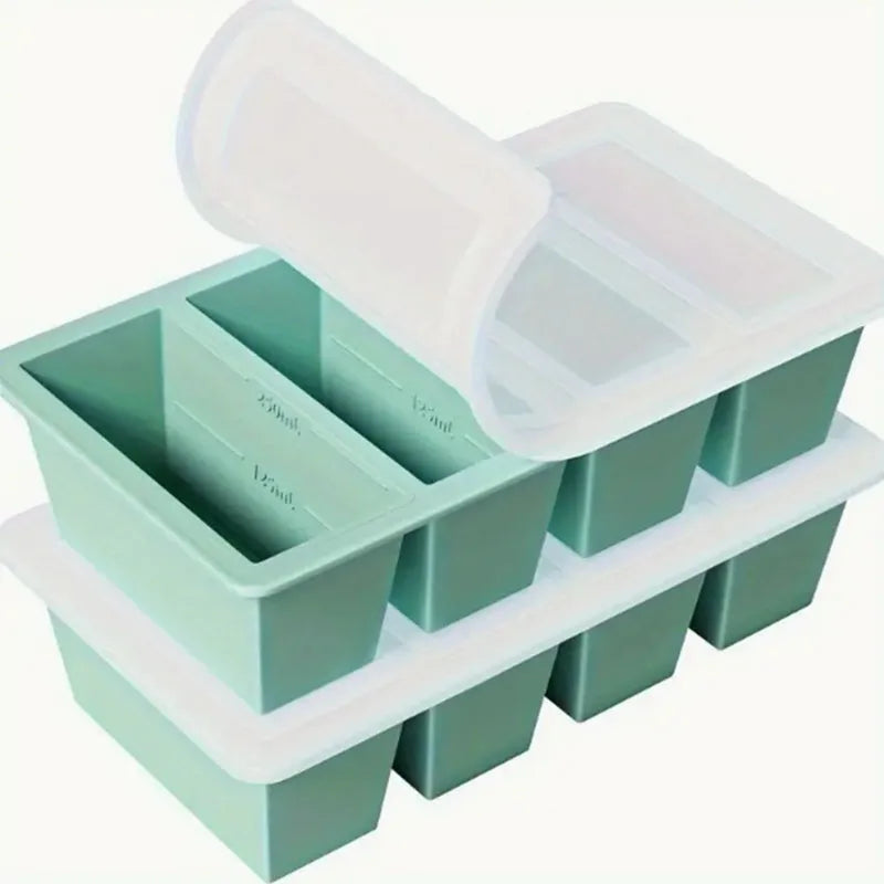 ChillBox Giant Silicone Freezer Tray – 4-Cube Food Storage Mould with Airtight Lid
