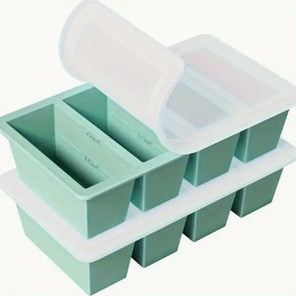 ChillBox Giant Silicone Freezer Tray – 4-Cube Food Storage Mould with Airtight Lid