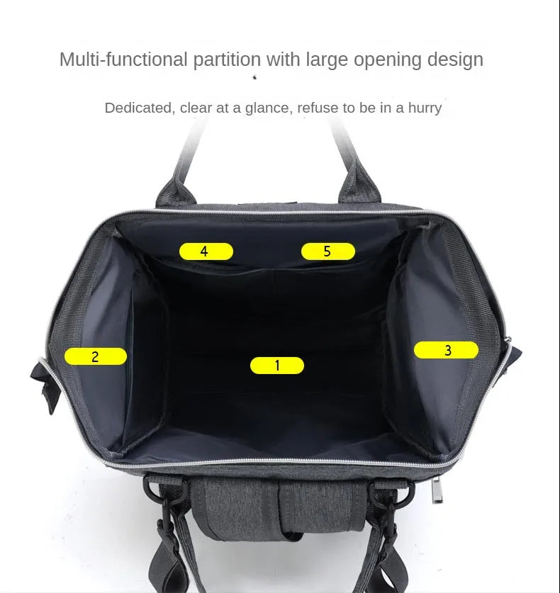 Mummy Stroller Diaper Bag – Large-Capacity Nappy Organiser with Changing Mat