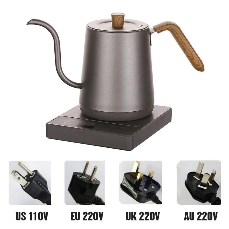 CaféCraft Electric Gooseneck Kettle – Smart 800ml Pour-Over Pot with Fast Heating & Temp Control