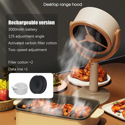 AirChef Mini Range Hood – Portable USB Exhaust Fan for Desktop Cooking & Hot Pot