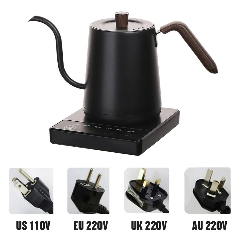 CaféCraft Electric Gooseneck Kettle – Smart 800ml Pour-Over Pot with Fast Heating & Temp Control